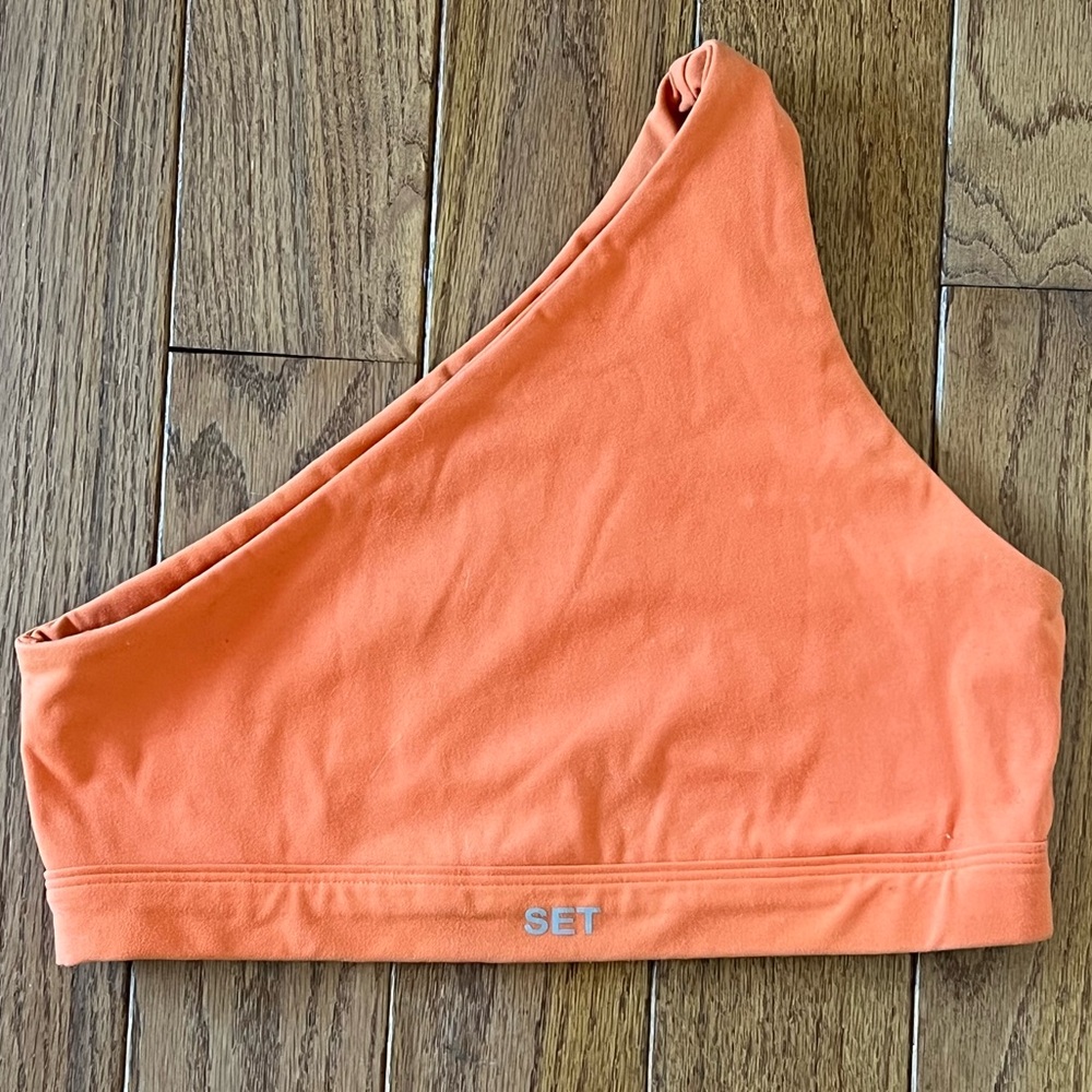 Orange Set Active Sportbody One-Shoulder Sports Bra
